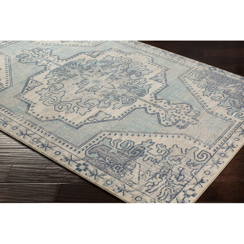 Langley Street Barleria Oriental Teal/Navy Area Rug & Reviews Wayfair